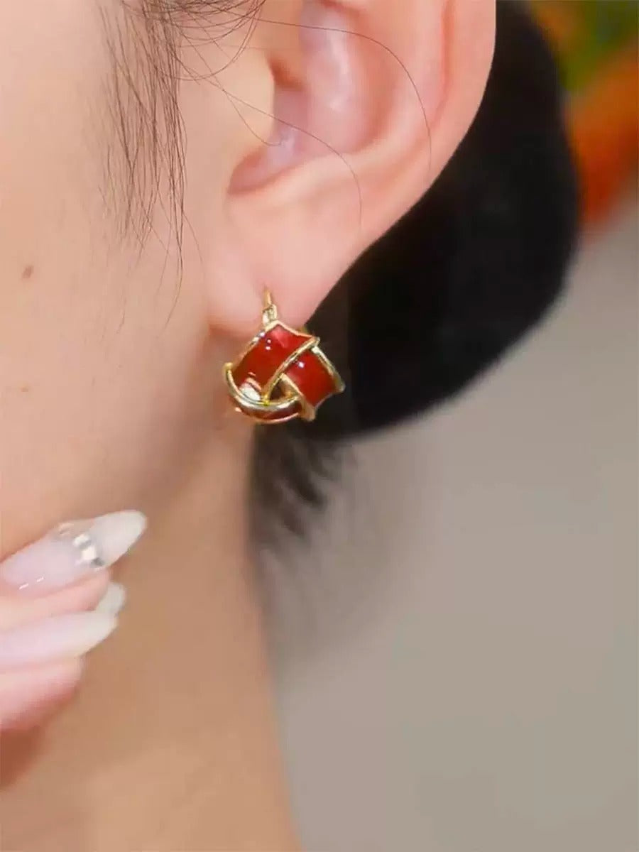 Gold plated geometric studs