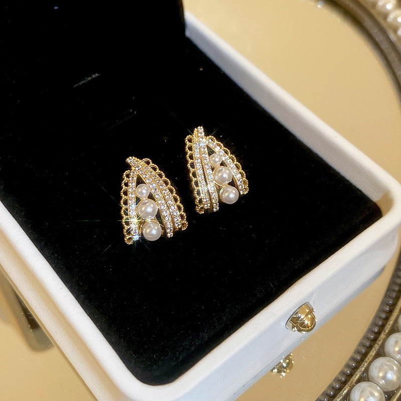 Nazia 18K Gold-Plated Pearl & Zircon Arch Earrings