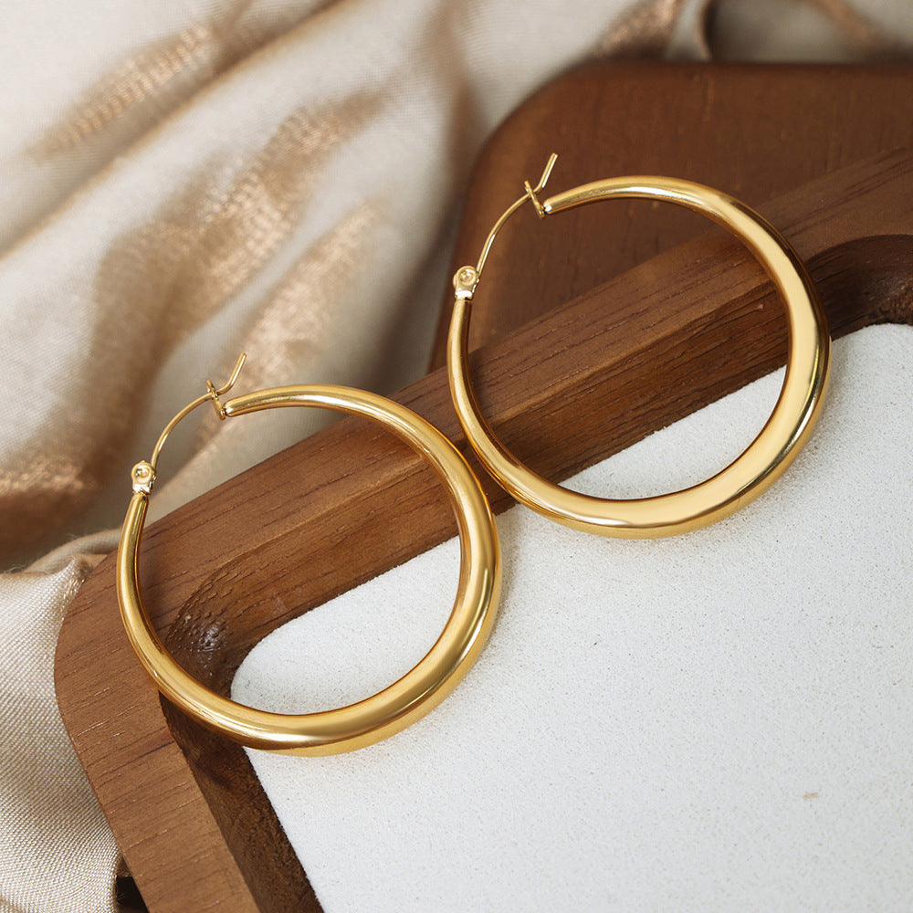 Zaria 18K Gold-Plated Classic Hoop Earrings