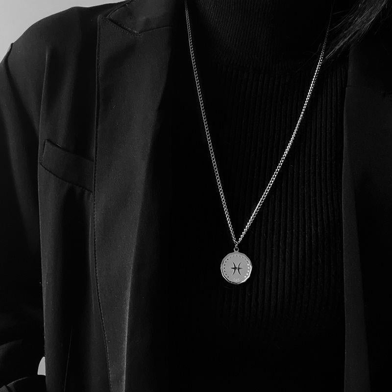 Men Zodiac Necklace (24K White Gold Plated)