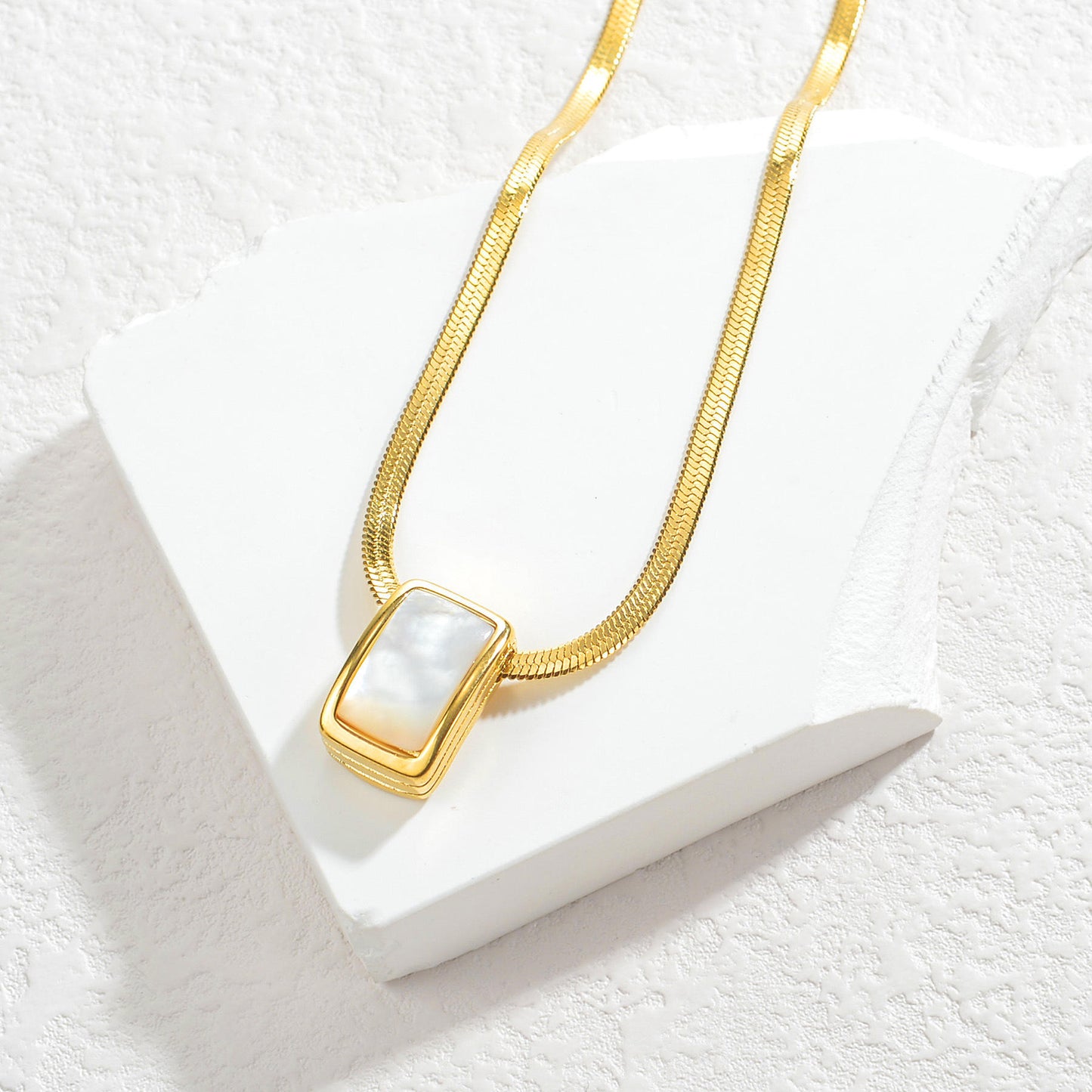 Ayla 18K Gold-Plated Mother of Pearl Pendant Necklace