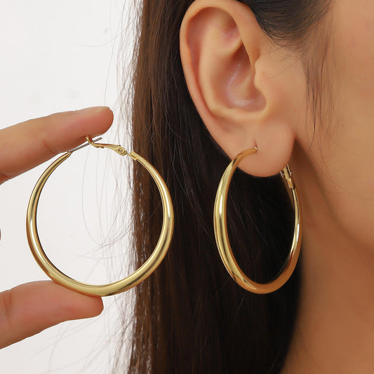 Zaria 18K Gold-Plated Classic Hoop Earrings