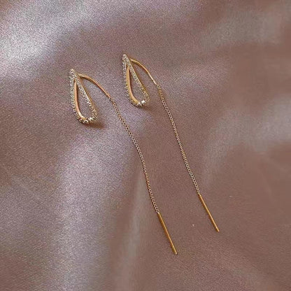 Elena 18K Gold-Plated Threader Drop Earrings