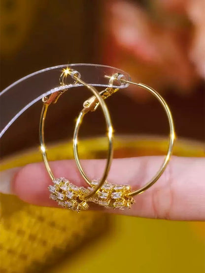 European style diamond earrings(gold plated)