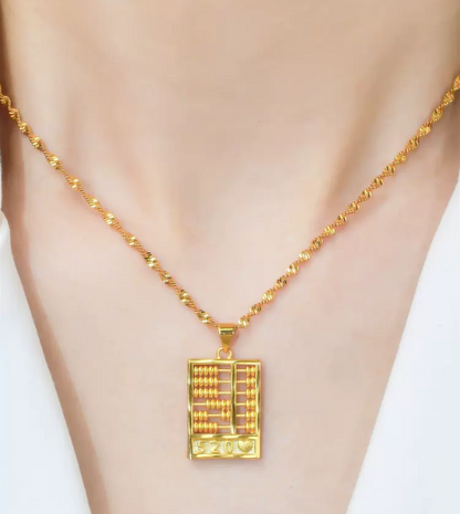 Gold abacus necklace(24k gold plated)