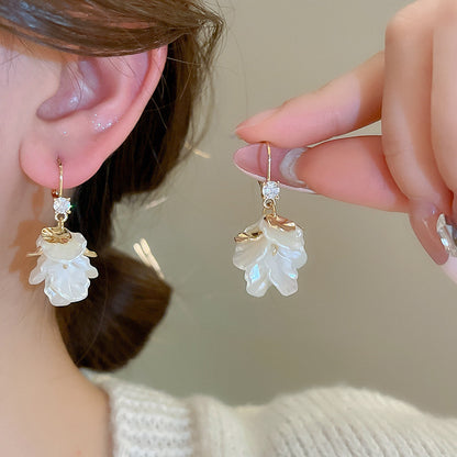 Mahrosh 18K Gold-Plated Leaf Pearl Earrings