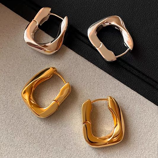 Noor 18K Gold-Plated Sculpted Hoops