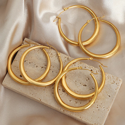 Zaria 18K Gold-Plated Classic Hoop Earrings