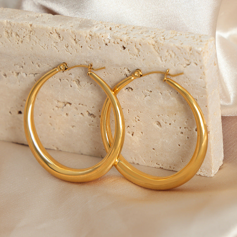 Zaria 18K Gold-Plated Classic Hoop Earrings