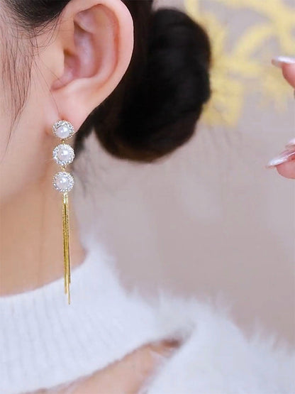 18K Gold Plated Pearl Earrings