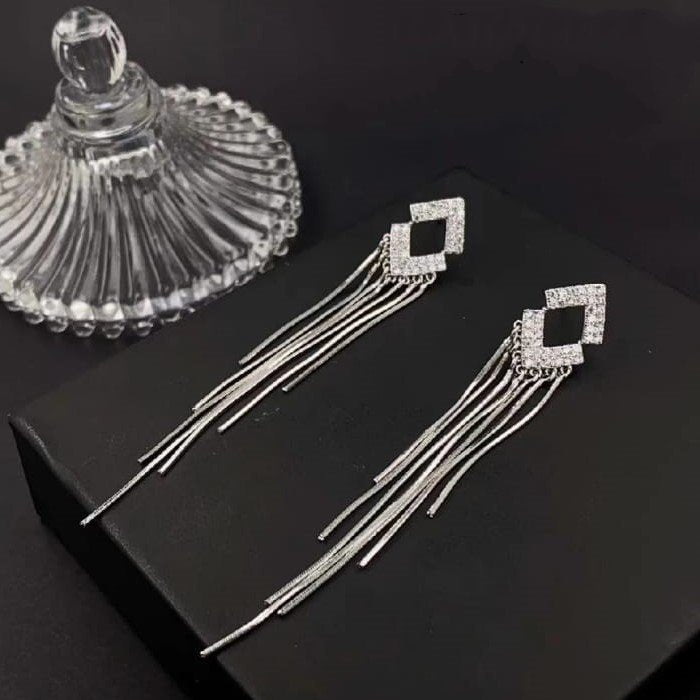 Geometric Zircon S925 Sterling Silver Earrings