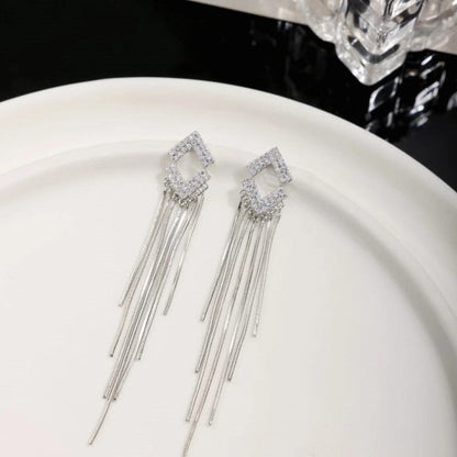 Geometric Zircon S925 Sterling Silver Earrings