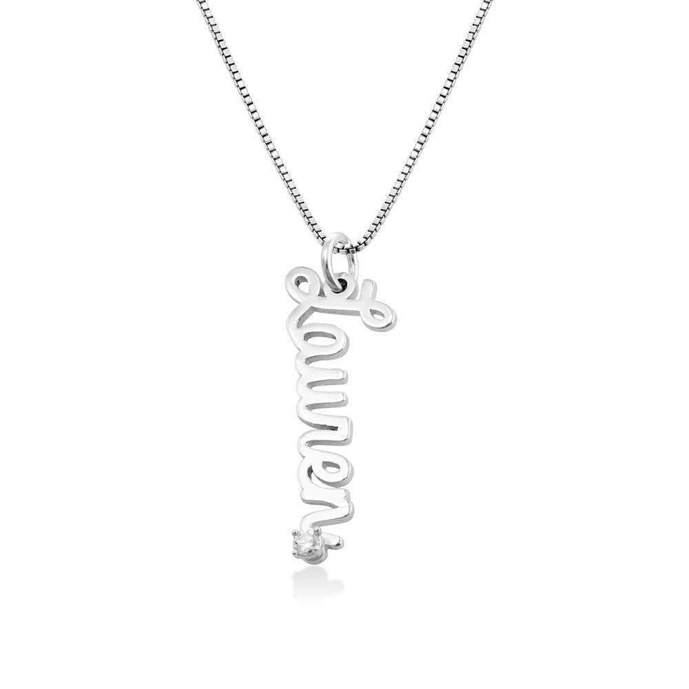 Vertical Diamond Name Necklaces