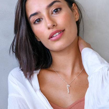 Vertical Diamond Name Necklaces