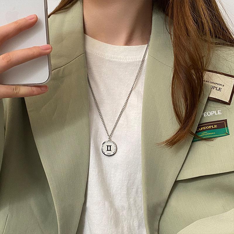 Men Zodiac Necklace (24K White Gold Plated)