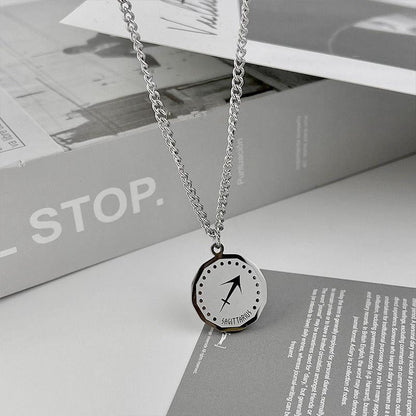 Men Zodiac Necklace (24K White Gold Plated)